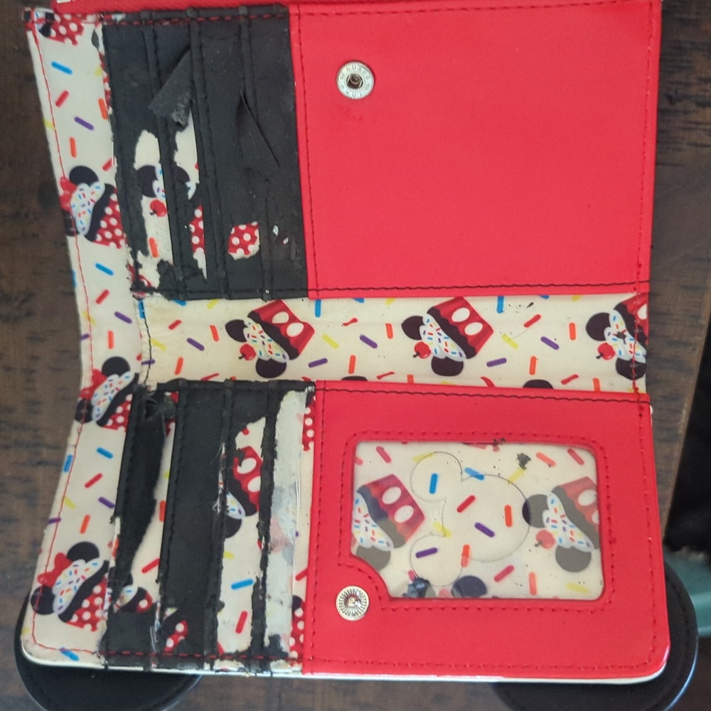 Loungefly Disney Minnie Mouse Sprinkle Cupcake Cosplay Flap Wallet - Picture 3 of 3